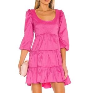 Likely SZ 4 Avena Taffeta Tiered Mini Pink Dress